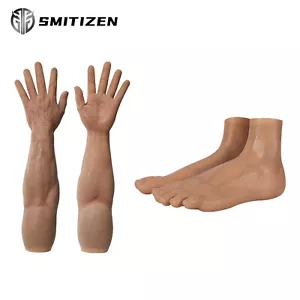 Smitizen Realistic Silicone Fake Men Muscle Hand Gloves Cosplay Muscular Arms - Picture 1 of 14