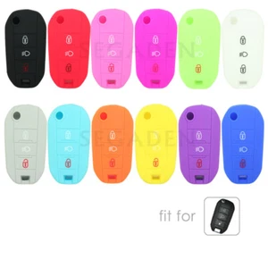 Silicone Remote Flip Key Case Cover fit for CITROEN PEUGEOT 208 2008 3008 508 - Picture 1 of 49