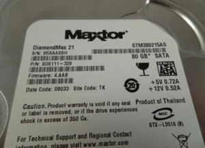 Maxtor 80GB SATA 7200rpm 3.5in HDD ( 9DS111-329 STM380215AS ) REF - Afbeelding 1 van 2