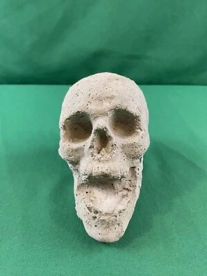 Hand Cast Fireproof Cement Fire Pit Skull Log for Bonfire Campfire Fireplace - Image 1 of 4
