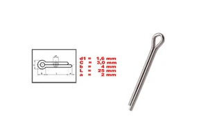 Splinte  EDELSTAHL A2   1,6 x 25 mm - DIN 94 - (Menge wählbar) - Bild 1 von 1