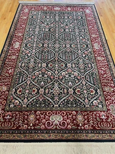 Authentic Original Karastan 705 Navy Panel Kirman 100%Wool American Rug 5'9"x9' - Picture 1 of 16