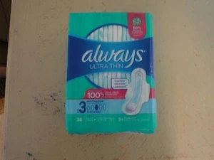 Always Ultra Thin Pads Size 3 Extra Long Super Pads With Flexi Wings 28 Ct #F42 - Picture 1 of 2