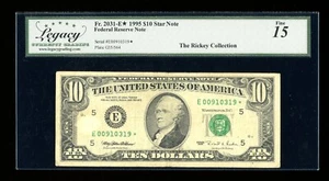 DBR 1995 $10 FRN Richmond STAR Fr. 2031-E* Legacy 15 Serial E00910319* - Picture 1 of 2