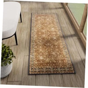 Runner Rug, Non-Slip TPE Backing, Bohemian Area Rug for Hallway, 2'×6' Bronze - Picture 1 of 7