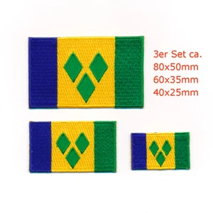 3 St. Vincent und die Grenadinen Flags Kingstown Patches Aufnäher Aufbügler 1040 - Bild 1 von 2