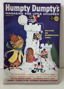 Revista Vintage 1966 Año Nuevo’s Enero Humpty Dumpty’s Ratones y Gato Castillo de Nieve - Imagen 1 de 12