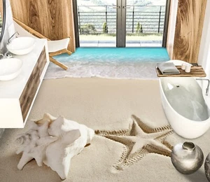 3D Strand Muschel C1214 Fußboden Wandbild Unentschied BildTapete Familie DE Amy - Bild 1 von 6