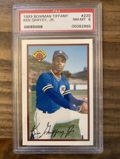 1989 Bowman Tiffany #220 Ken Griffey Jr. Rookie RC PSA 8 Graded Collector's Ed.
