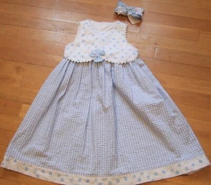 2pc Boutique Chez Ami by Patsy Aiken Dress & Hair Bow Nantucket Size 5 - Picture 1 of 4