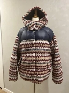 Rag & Bone Joella Sherpa Fleece Puffer Jacket Multicolor Size Large - Picture 1 of 6