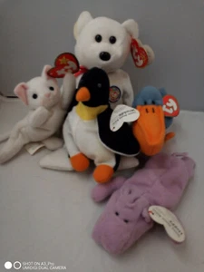 Beanie Baby Toy Gift Beanie Bag Plush Lot of 5 - Picture 1 of 8