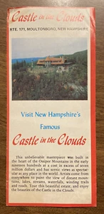 Folleto Castillo en las nubes 1981 vintage Moultonboro New Hampshire P9a - Imagen 1 de 20