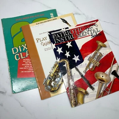 Lot of 3 Alto Saxophone Sheet Music Books Patrotic Ballads Dixieland Classics - Image 1 of 4