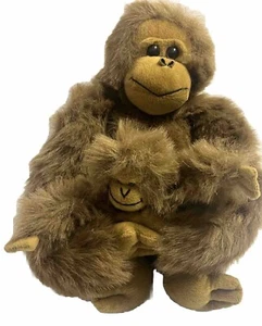 Bornean Orangutan Mum And Baby Plush Toy Animal Monkey Orang Utan - Picture 1 of 19