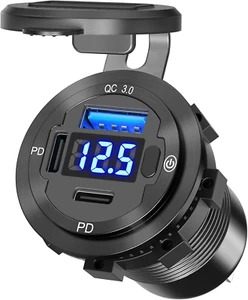 Metallgehäuse 78W USB C PD Steckdose 12V Einbau: Typ C USB Dose Buchse 12 Volt K - Bild 1 von 12