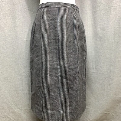 Falda midi larga de lana gris pata de gallo plisada línea A a cuadros Briggs para mujer 14 Foto 1 de 4