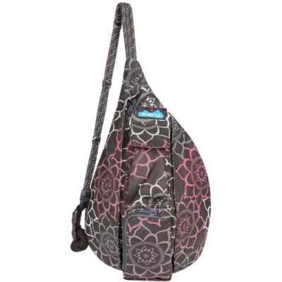 KAVU Mini Rope Bag ~ Doily Dream 🌺🍃🌺🍃🌺 - Image 1 of 4