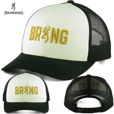 Gorra Browning Tiro Deportes Ajustable Blanco y Negro Camionero Estilo Béisbol Sombrero Foto 1 de 4