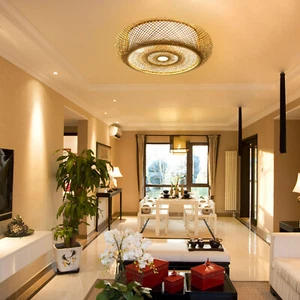 DE Bambus Deckenleuchte Pendelleuchte Kronleuchter Bambus Lampe Rattan Boho Stil - Bild 1 von 22