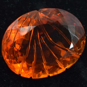 Piedra preciosa ovalada con certificación citrino natural de 104,30 quilates corte curvo 37x29x16 mm - Imagen 1 de 8