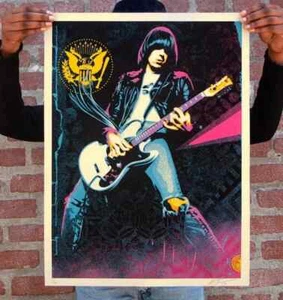 OBEY GIANT Johnny Ramone Smokin Strings Print Sold Out LE 600 *In Hand* - Picture 1 of 1