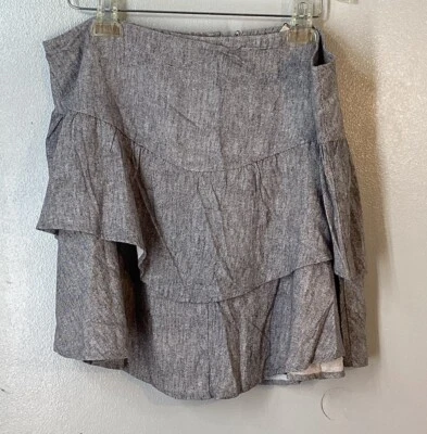 Minifalda BCBGeneration mezcla de lino en capas negra blanca XL NUEVA CON ETIQUETAS Foto 1 de 4