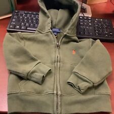 Ralph Lauren/Polo~2T Toddler~Army Green~Full Zip Up/Hoodie/Pocket/Sweatshirt~
