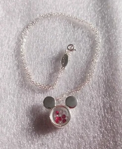 Disney LA Rocks Silver Plated Mickey Mouse Floating Crystal Necklace 18"  - Picture 1 of 2