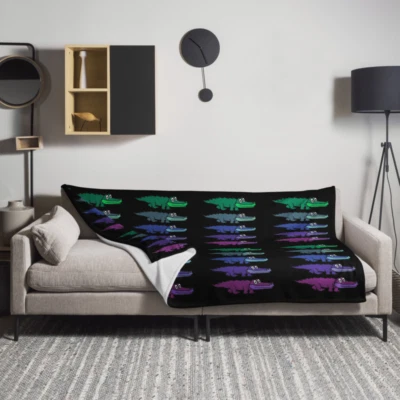 King Gizzard 60 x 80 Multi Colored Gator Throw Blanket - Image 1 of 4