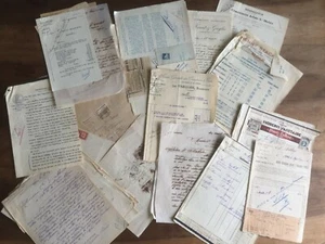 Algerien 1927 1945: Konvolut alte Papiere, Rechnungen Briefmarken und Quittungsmarken - Bild 1 von 12
