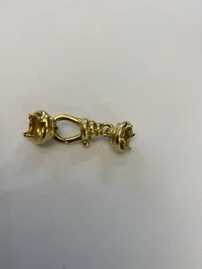 Large Vintage 18k Gold Lobster Clasp With End Caps - Picture 1 of 6