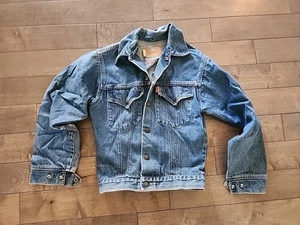 Levis VTG Womens Denim Trucker Jacket Size 14 Orange Tab Made In USA - Picture 1 of 7