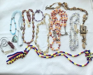 Konvolut 8 Halsketten 2 Armbänder Handarbeit neu verschiedene Edelsteine - Sterling - Bild 1 von 4