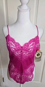 NWT Vtg. Vassarette Teddy Pink Lingerie 1 Pc Lace Bodysuit Medium Snap Crotch - Picture 1 of 13