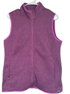 L.L. Bean Women's Fleece Full Zip Sweater Vest Jacket Size Large Purple Hiking - Picture 1 of 9