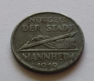 Dinero de emergencia: Mannheim 5 Pfennig 1919, dinero de emergencia alemán de la Primera Guerra Mundial - Imagen 1 de 2