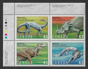 Canada  Stamps — Block of 4 — 1993, Prehistoric Life #1495-1498 MNH Ref. 2099 - Picture 1 of 2