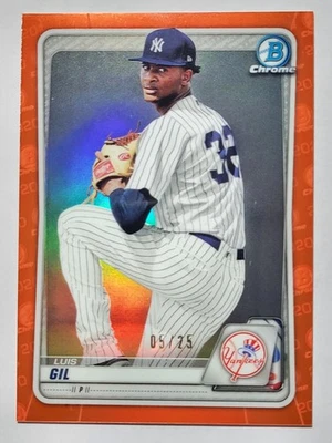 #2020 Bowman 1st Edition Luis Gil Orange Foil /25 #BFE-132 NY Yankees - Image 1 of 2