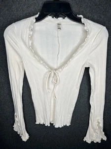 Intimate Free People Damen Gr. XS Sommer Elfenbein Boho Rüschen Bluse Shirt - Bild 1 von 10
