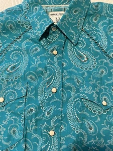 Panhandle Slim Rough Stock Mens L Paisley Geometric Pearl Snap LS Baseball Stitc - Picture 1 of 12