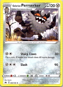Galarian Perrserker Rare Crown Zenith 085/159 NM - Picture 1 of 2