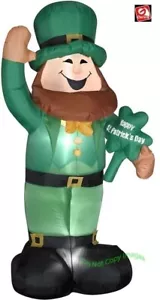 6ft Gemmy Airblown Inflatable St Patrick's Day Leprechaun With Shamrock Sign - Picture 1 of 1