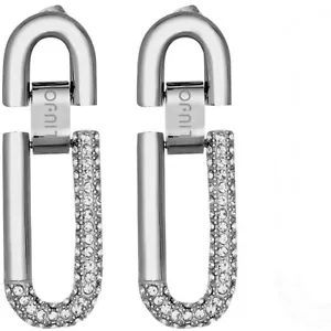 Women's Earrings Liu Jo Stainless Steel To Chain Long with White Zirconia LJ1194 - Picture 1 of 1