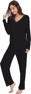 Viscose from Bamboo Women'S Pajama Sets Super Soft Long Sleeve Sleepwear Comfy W - Picture 1 of 12