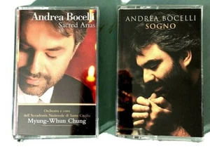 Andrea Bocelli Cassette Tape Sogno and Sacred Arias Set of 2 Italian Opera Tenor - Picture 1 of 5