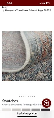 Feizy Marquette 2’8” X 12’ Transitional Oriental Rug Blue Multi 39GTF  $2683 NEW - Image 1 of 4