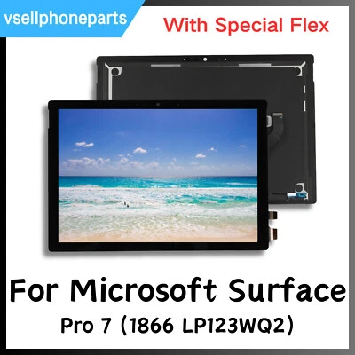 OEM For Microsoft Surface Pro 7 1866 LP123WQ2 Display Screen W/Adapter LCD Flex - Image 1 of 4