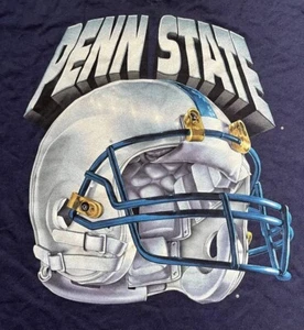 True Vintage 90’s PENN STATE NITTANY LIONS NCAA BIG HELMET PRINT T-SHIRT-LARGE-EUC - Bild 1 von 6