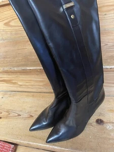 Calvin Klein Bellini Calf Smooth Black Boots Sz 9.5M - Picture 1 of 5